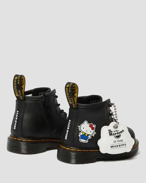 1460 Hello Kitty Black Hydro Leather Boot