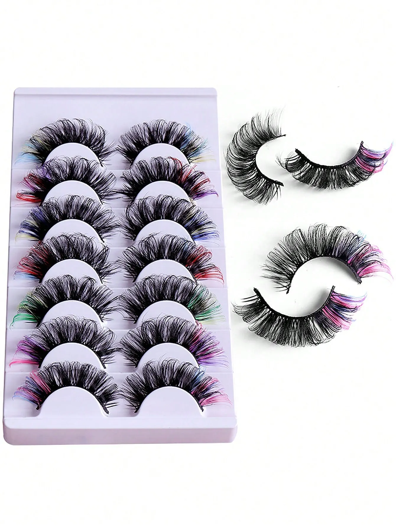 7 Pairs Colorful Tip Flare Eyelash Set