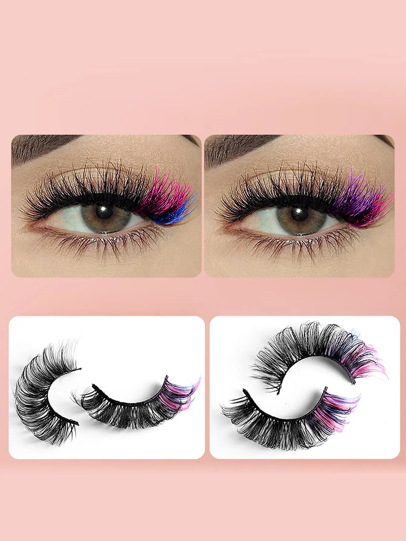 7 Pairs Colorful Tip Flare Eyelash Set