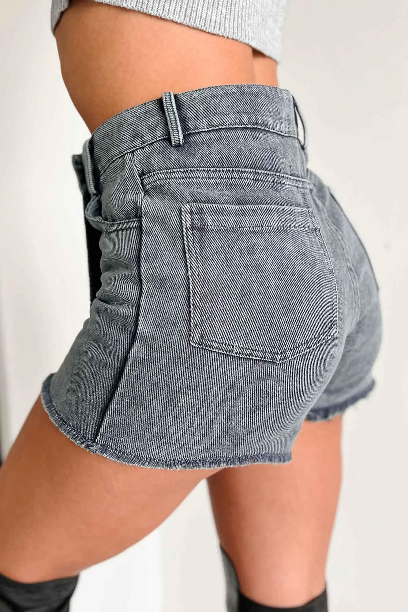 Acting Out Denim Wrap Skort (Navy)