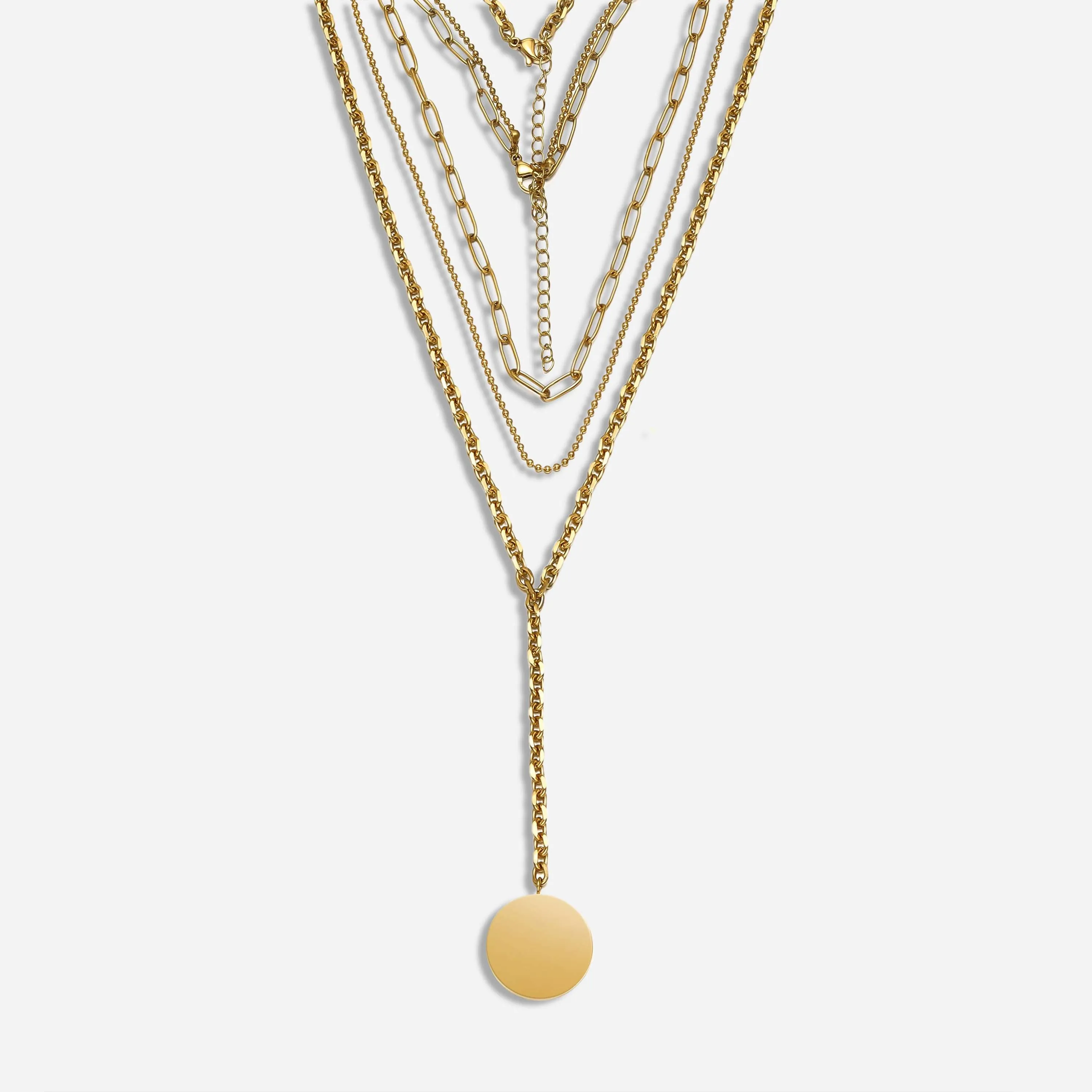 Amber Layered Lariat Necklace