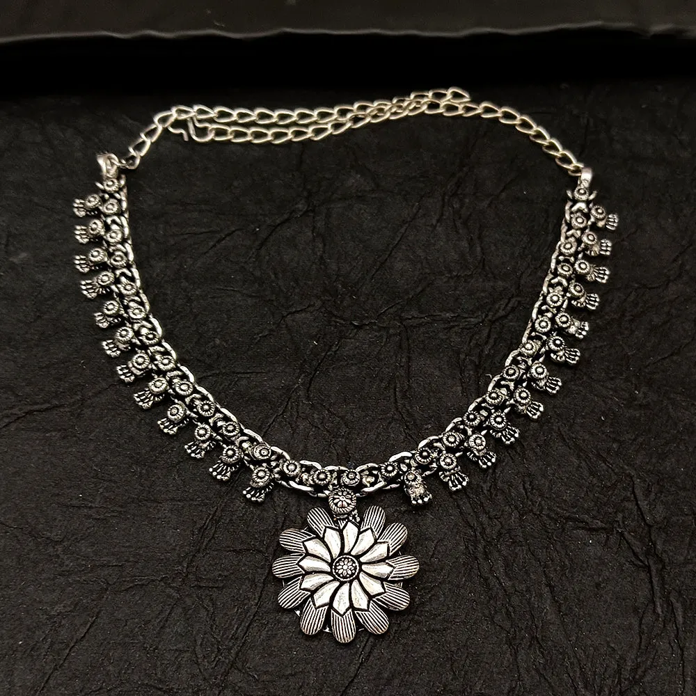 Bhavi Jewel Oxidised Plated Necklace