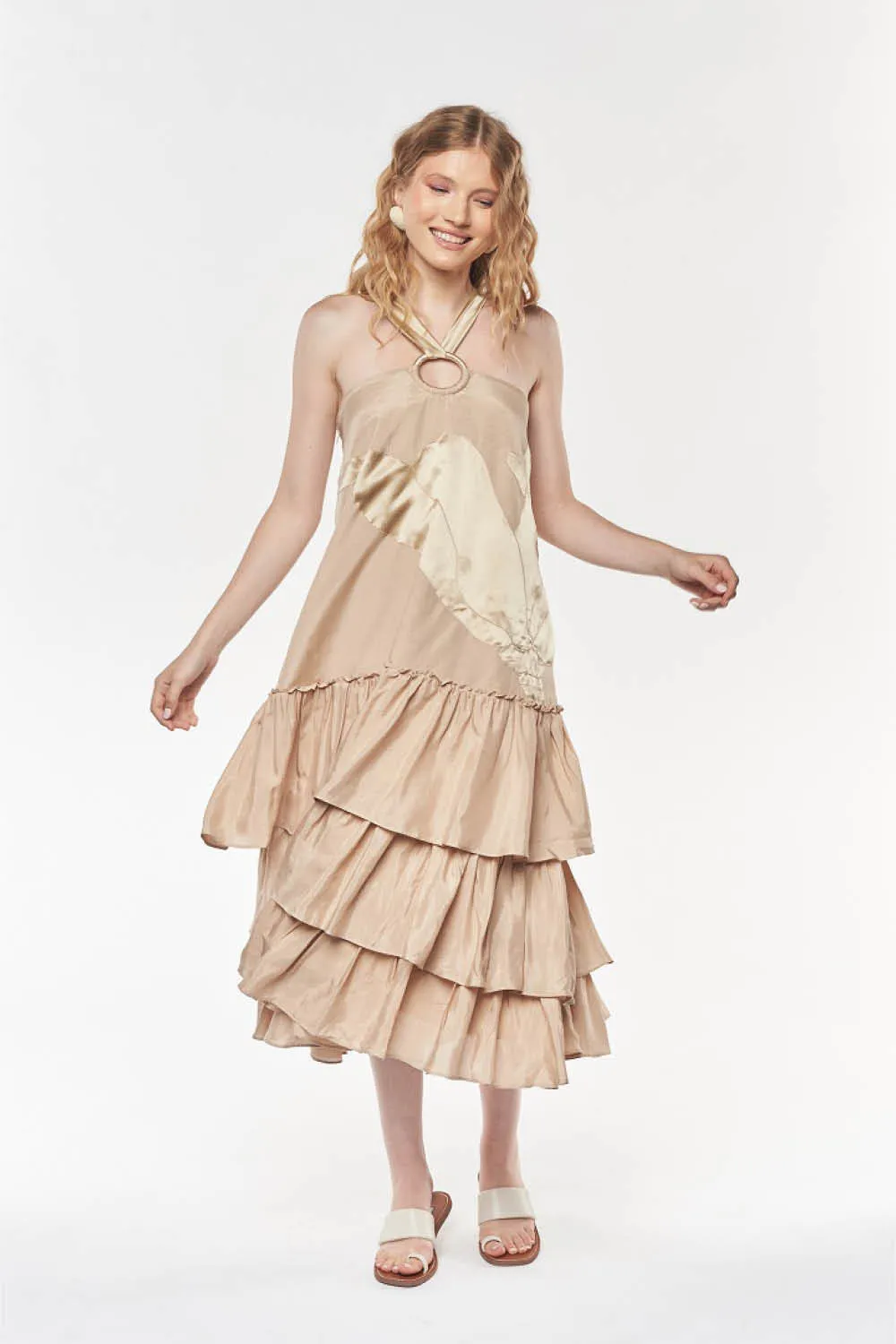 Clare Dress in Beige