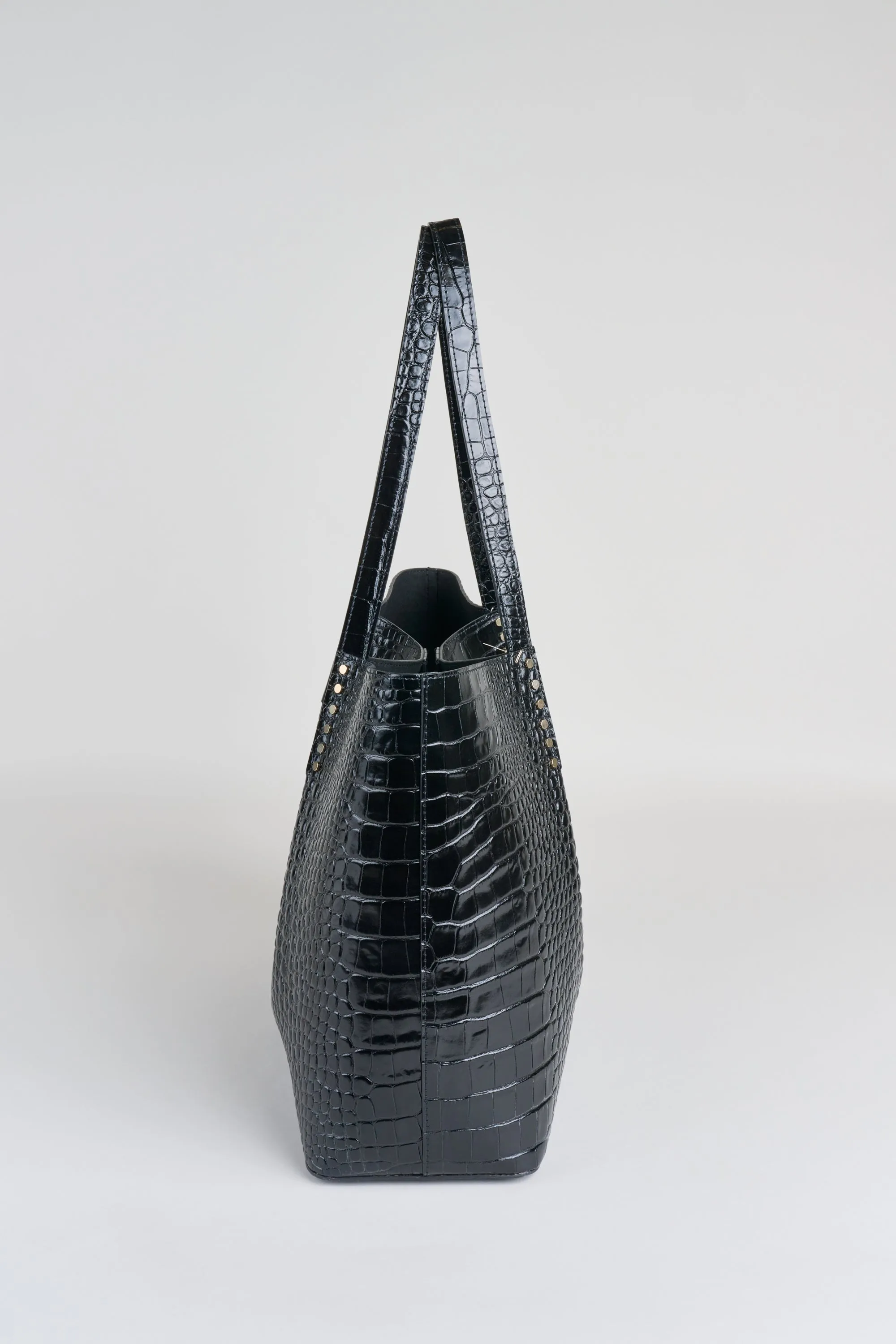 Crocodile Embossed Leather Tote