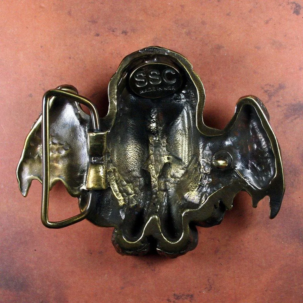 Cthulhu Belt Buckle - Antique Brass Finish