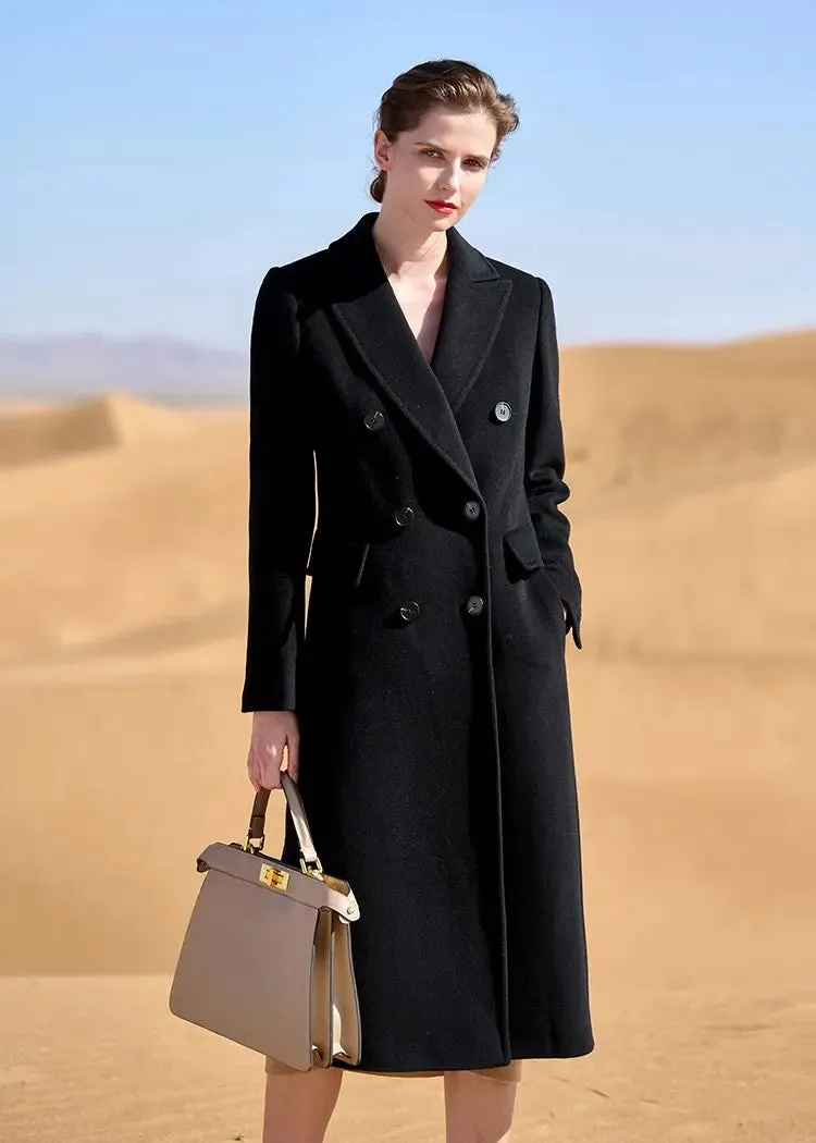 Double Breasted Long Wool Coat