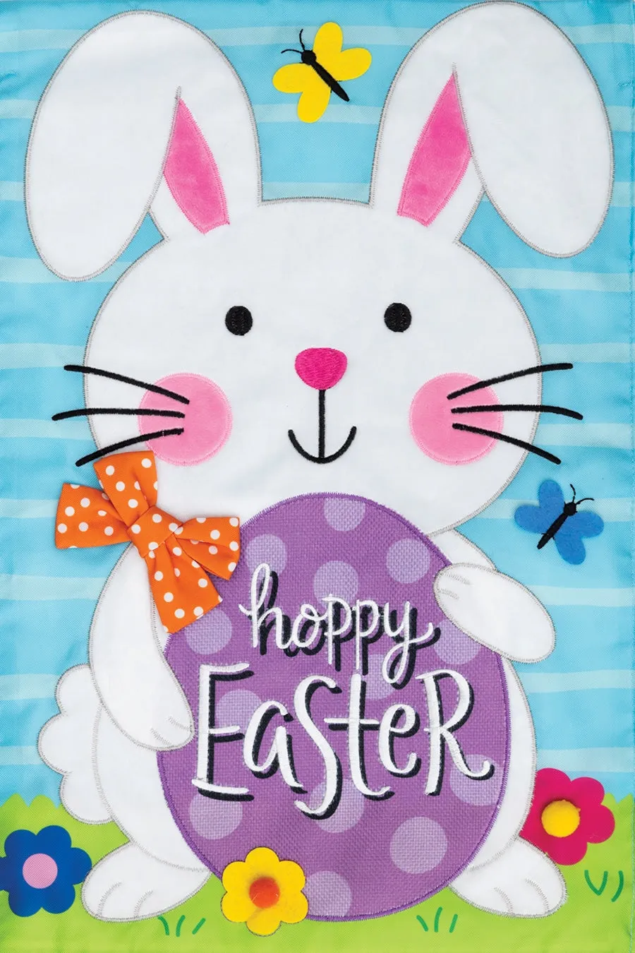 Easter Bunny Applique Garden Flag