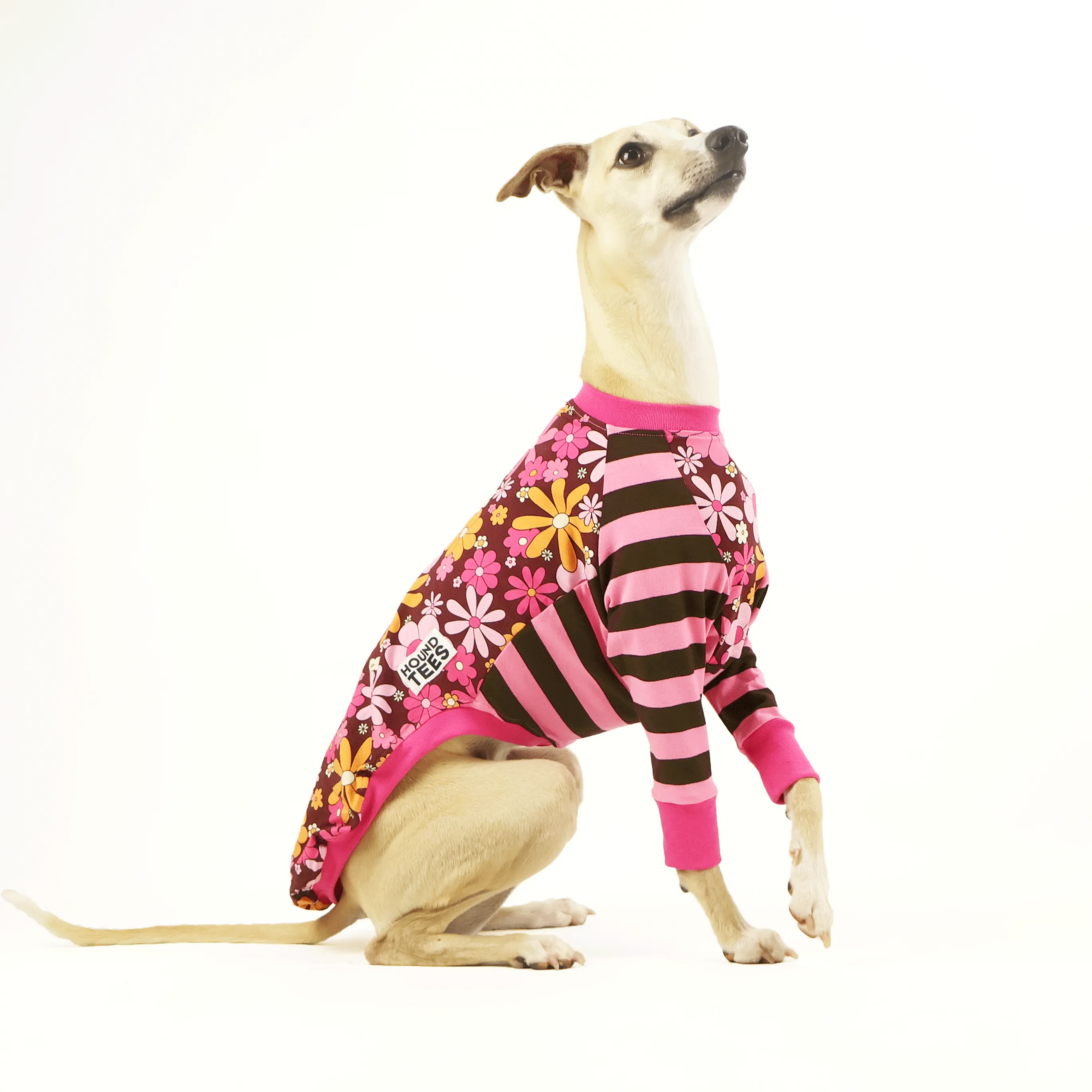 Flower Power Whippet Long Sleeve Hound-Tee