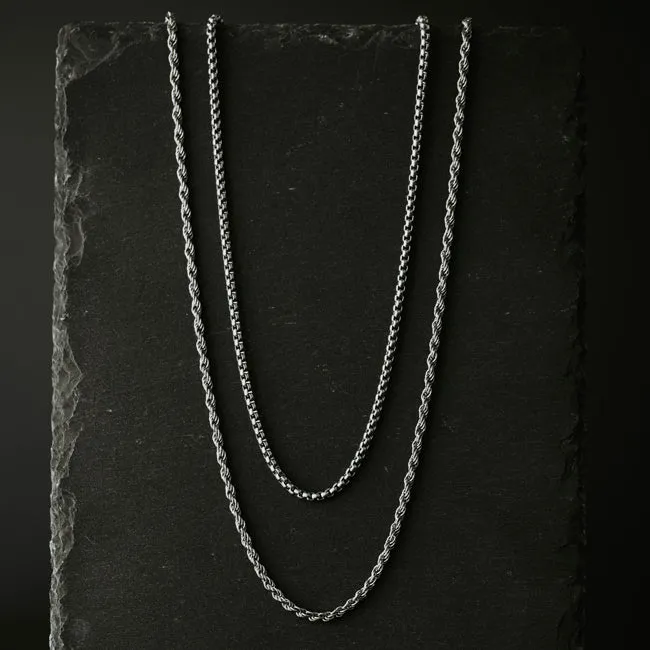 Helix Chain Necklace Silver Adjustable 50-60cm/20-24'