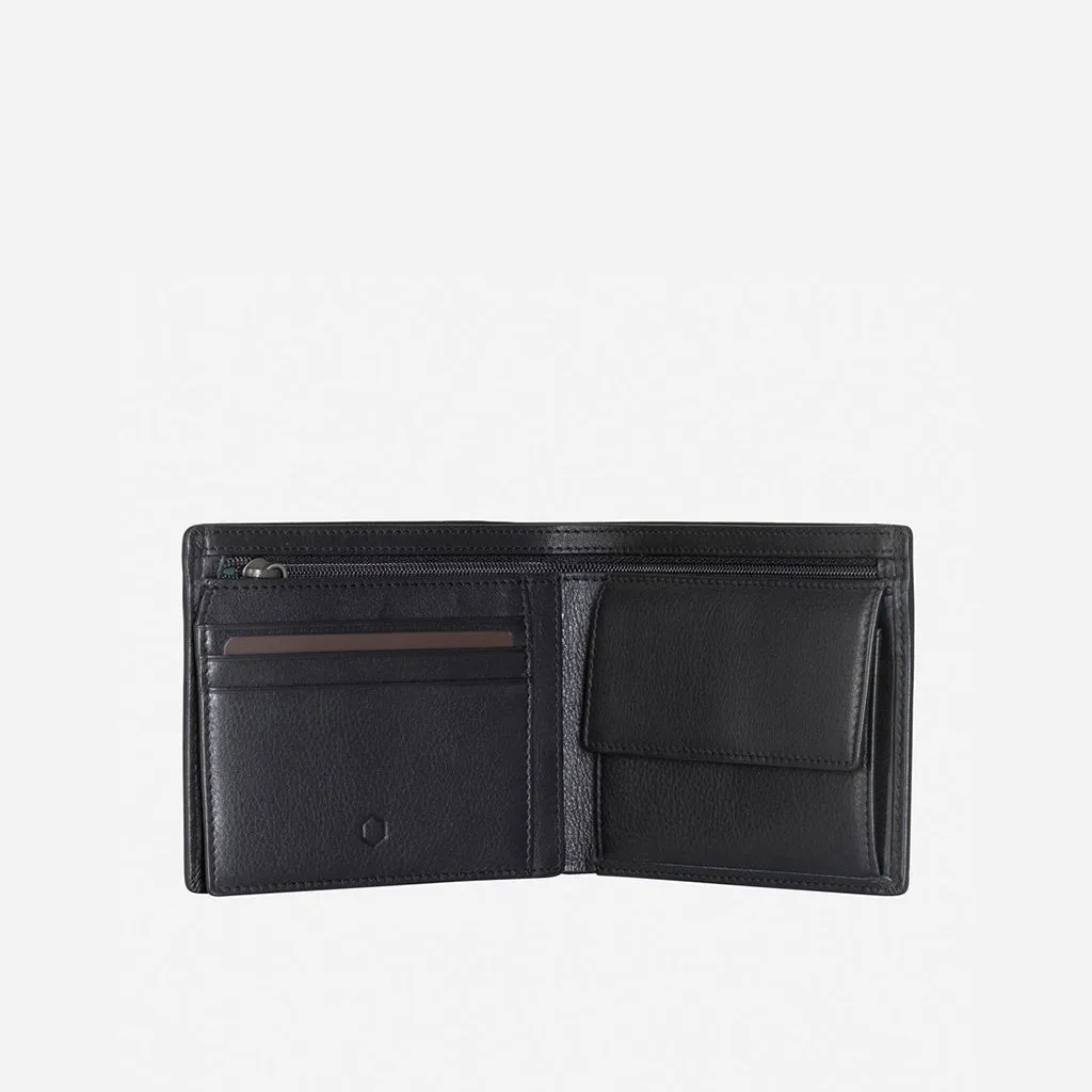 Jekyll & Hide Monaco Large Bifold Wallet With Coin, Black