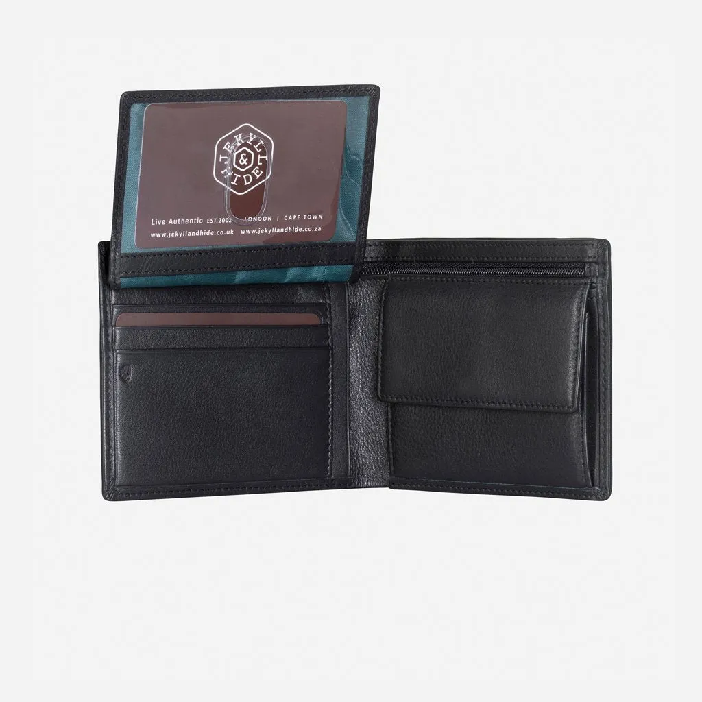 Jekyll & Hide Monaco Large Bifold Wallet With Coin, Black