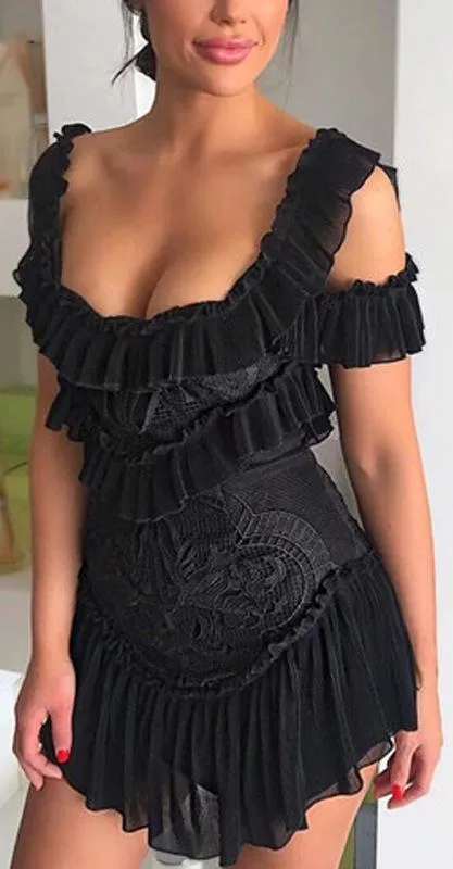 'Lovebirds' Dress, Black