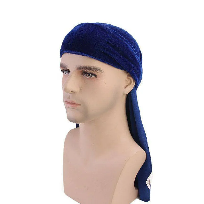 Men's Dragon Embroidered Velvet Du Rag