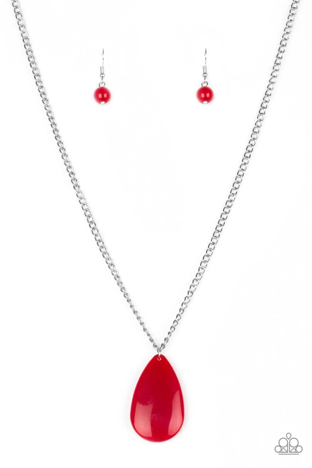 Paparazzi Accessories  - So Pop - You - Lar  #N273 Peg - Red Necklace