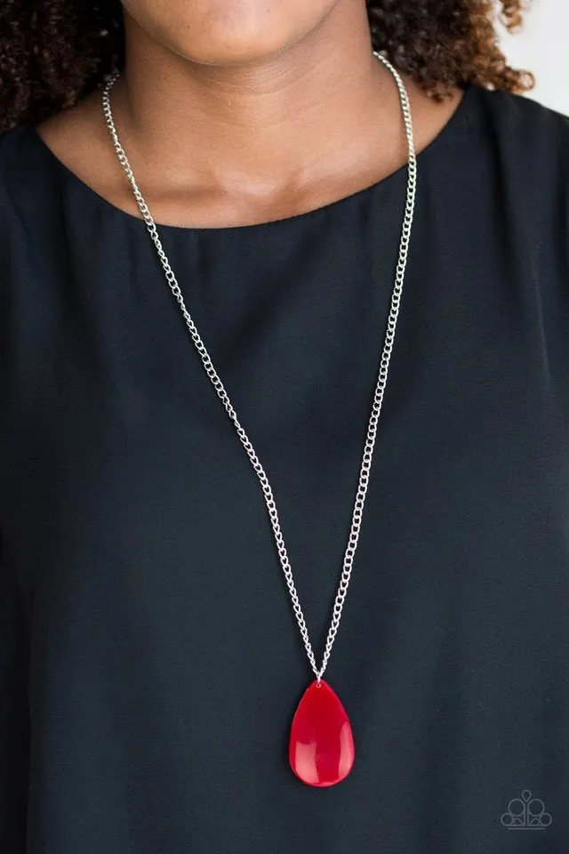 Paparazzi Accessories  - So Pop - You - Lar  #N273 Peg - Red Necklace