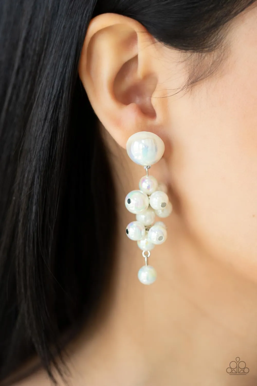 Paparazzi Dont Rock The YACHT - Multi Iridescent Pearl Earrings