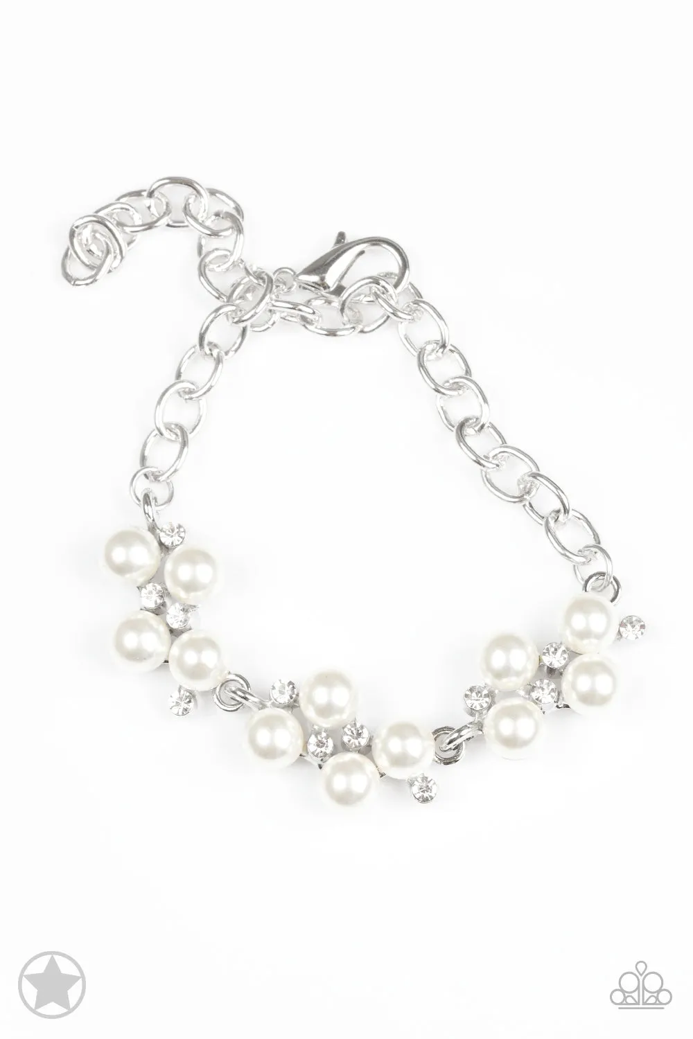 Paparazzi I Do - White Pearls and White Rhinestone Bracelets