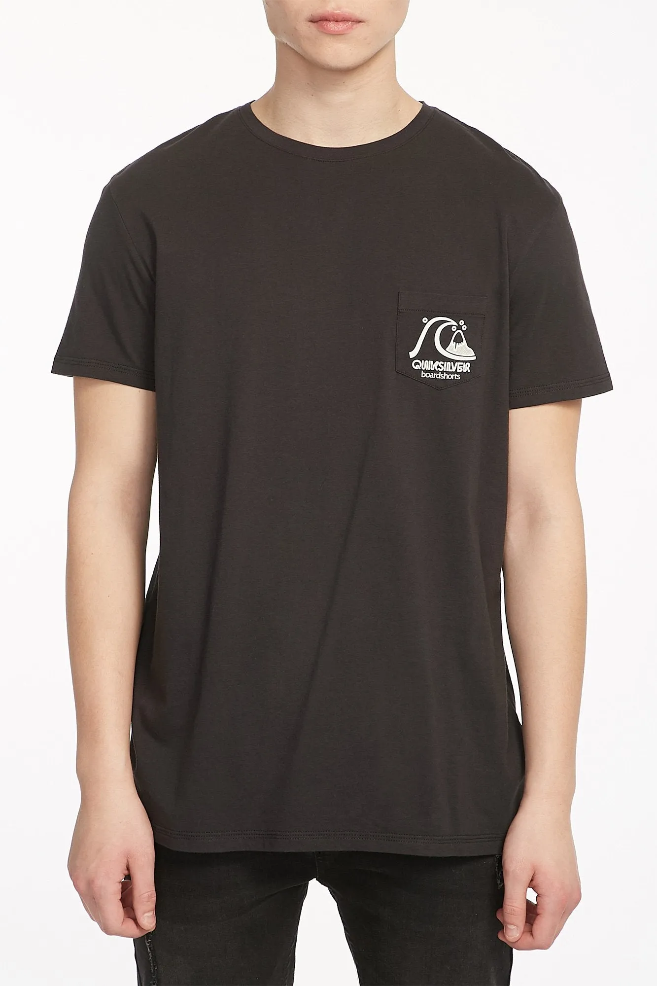 Quiksilver Guys Black Pocket Short Sleeve Tee