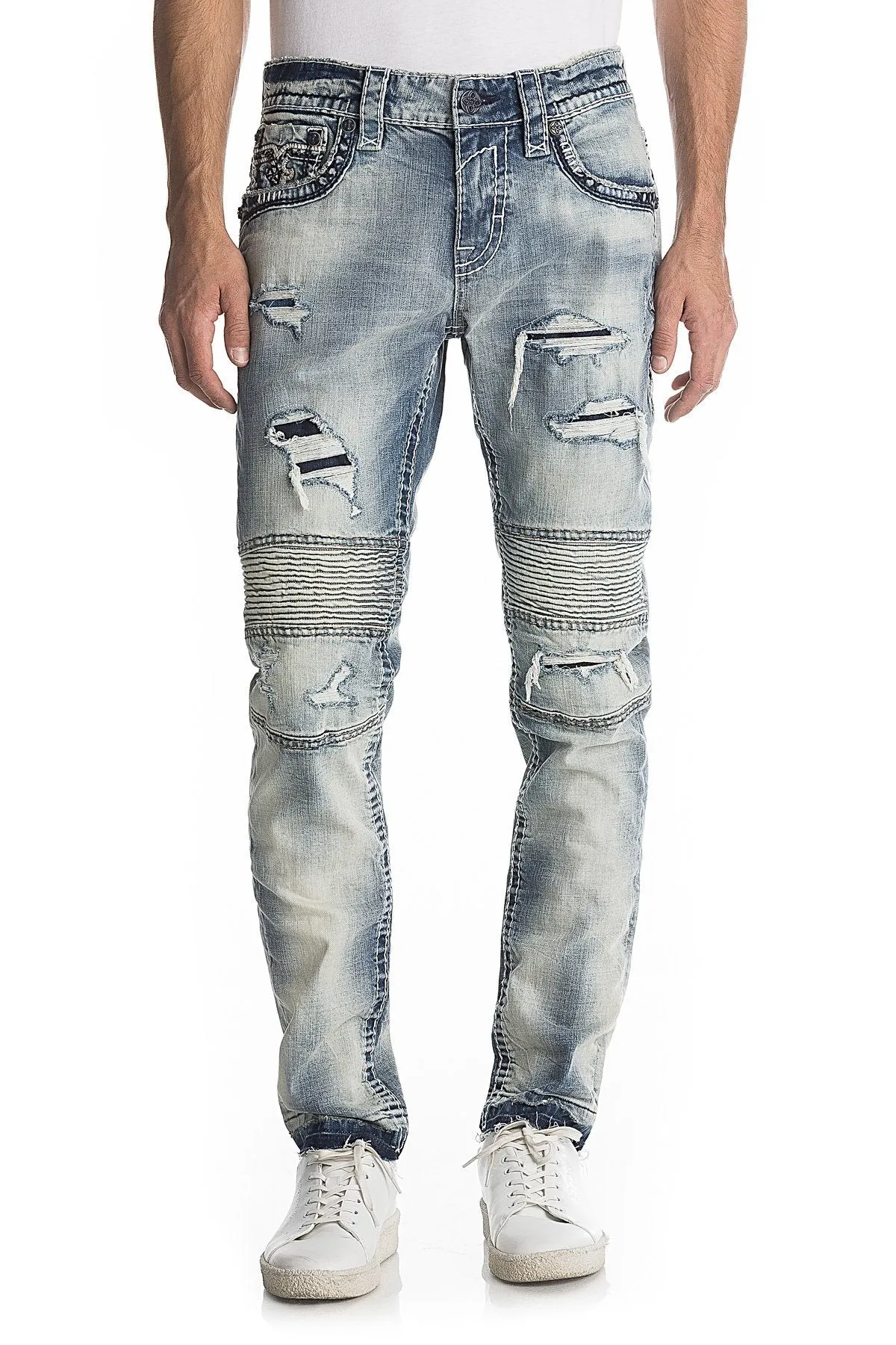 Rock Revival Herren Jeans Rasmus Biker Moto