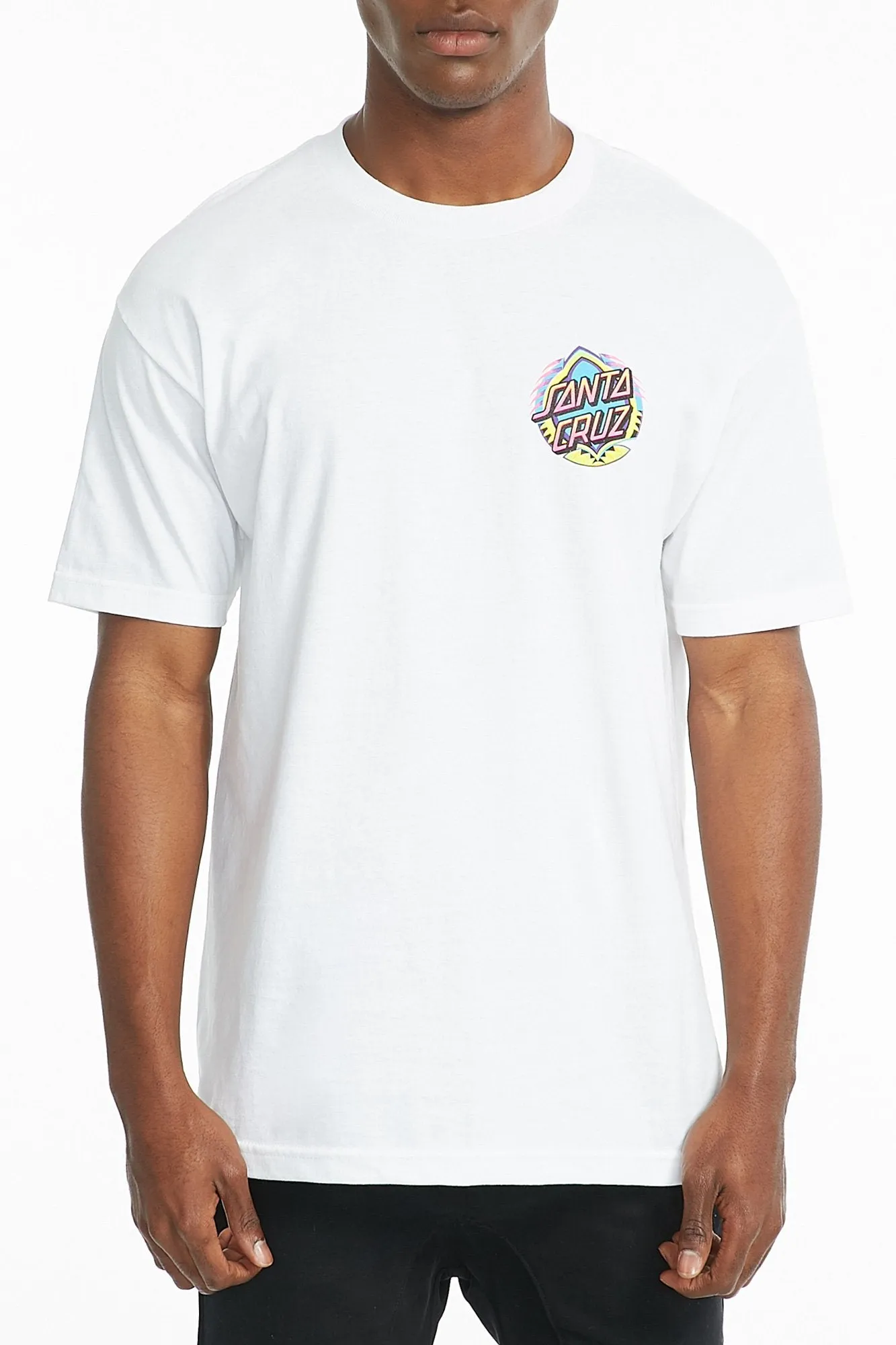 Santa Cruz Guys Neon Logo White Graphic Tee