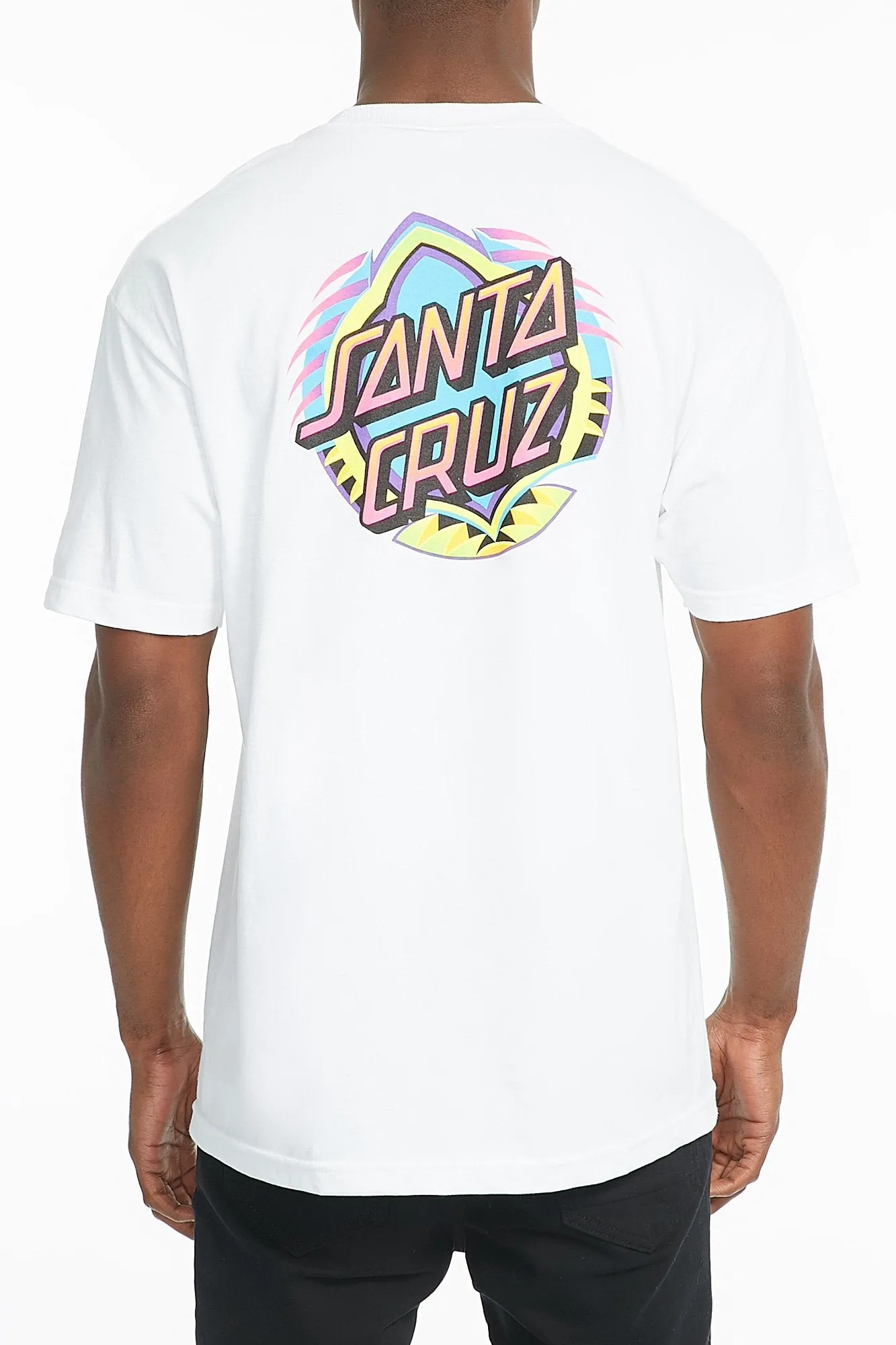 Santa Cruz Guys Neon Logo White Graphic Tee