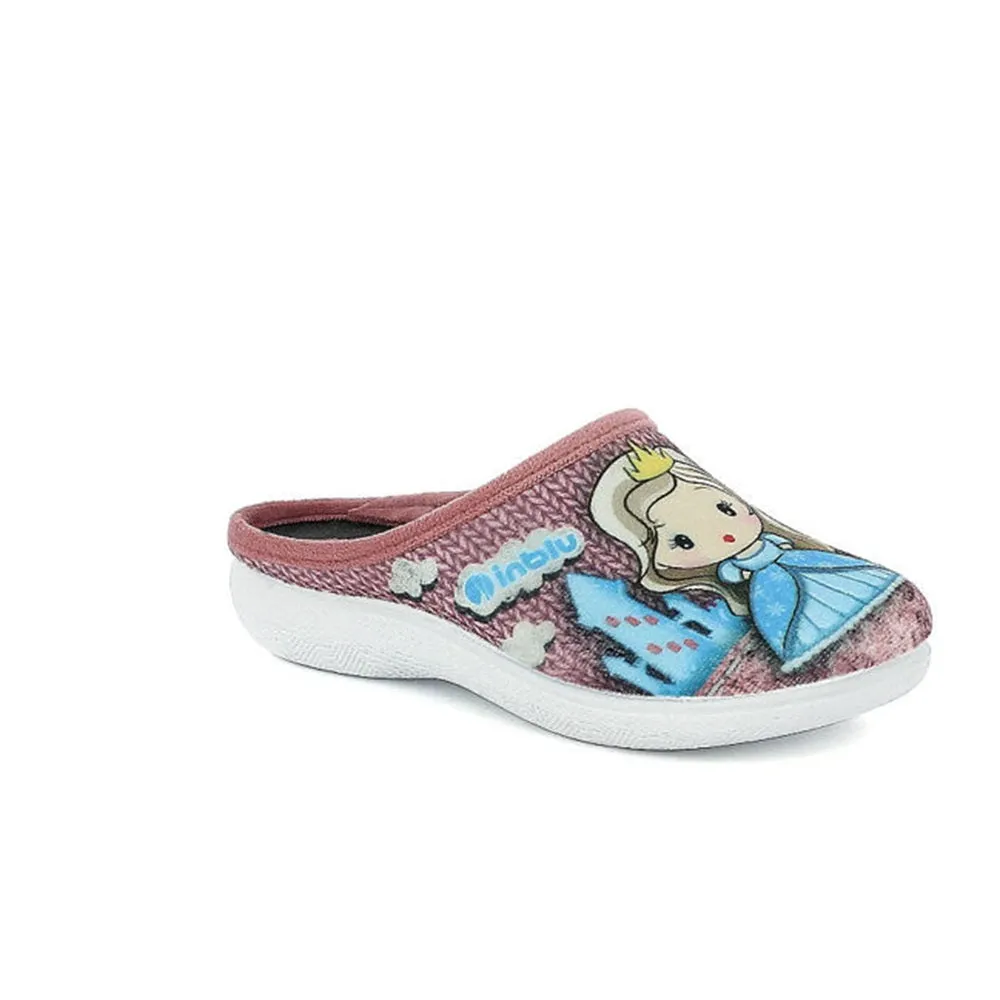 Scarpe da bambina INBLU art. B954 pantofola con principessa rosa