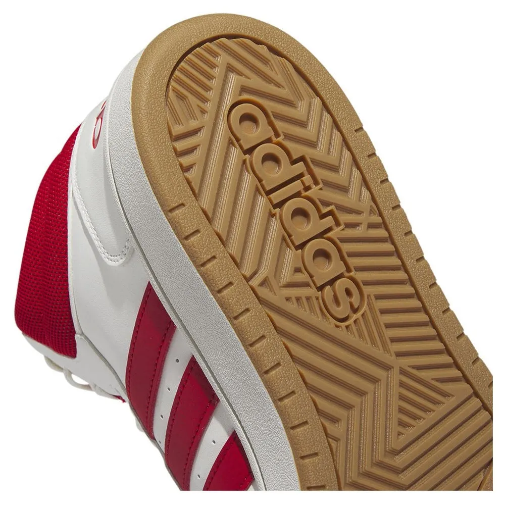 Scarpe da Uomo ADIDAS Art. HOOPS 3,0 MID IG5569 Sneakers BIANCO ROSSO sportivo