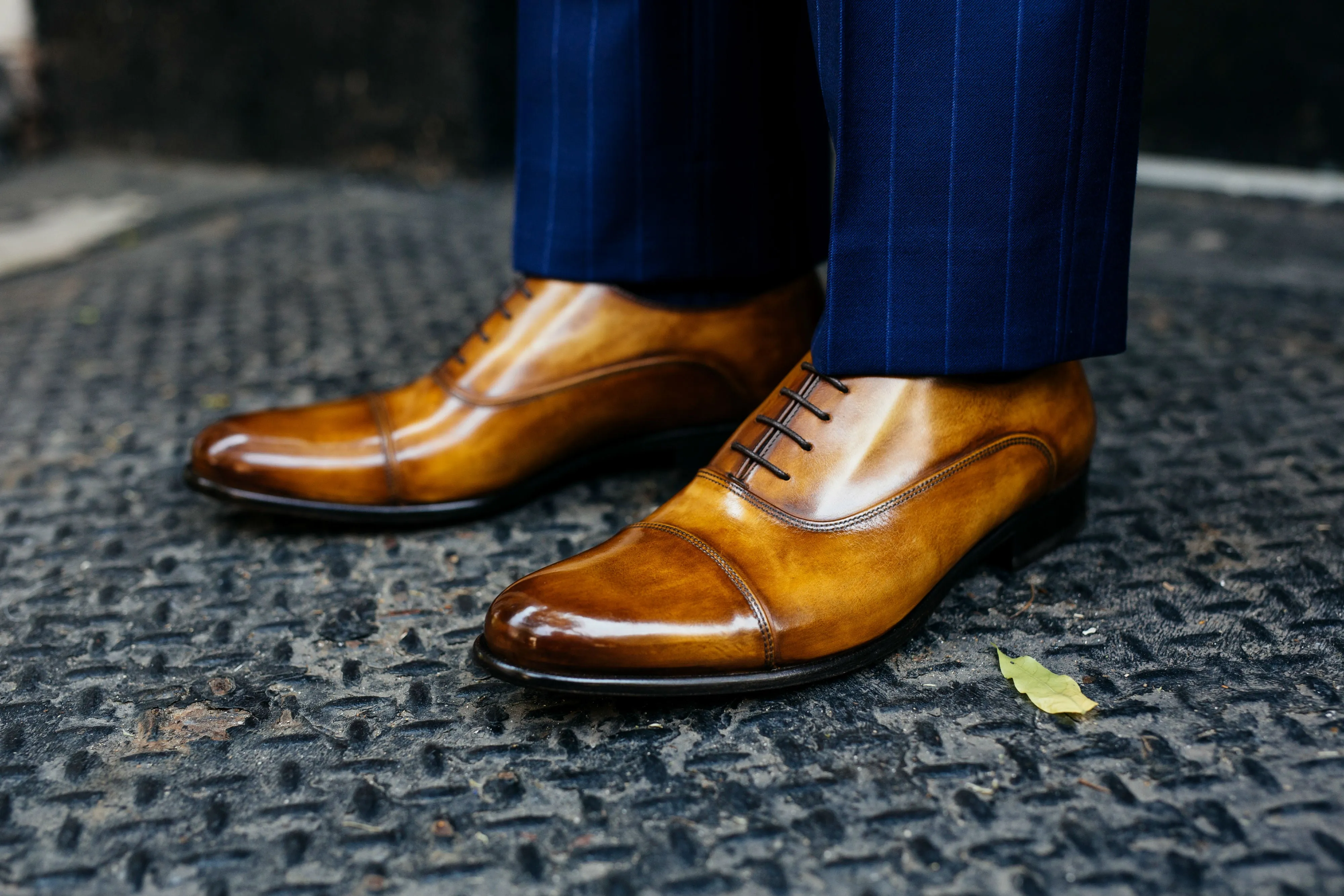 The Cagney II Stitched Cap-Toe Oxford - Tobacco