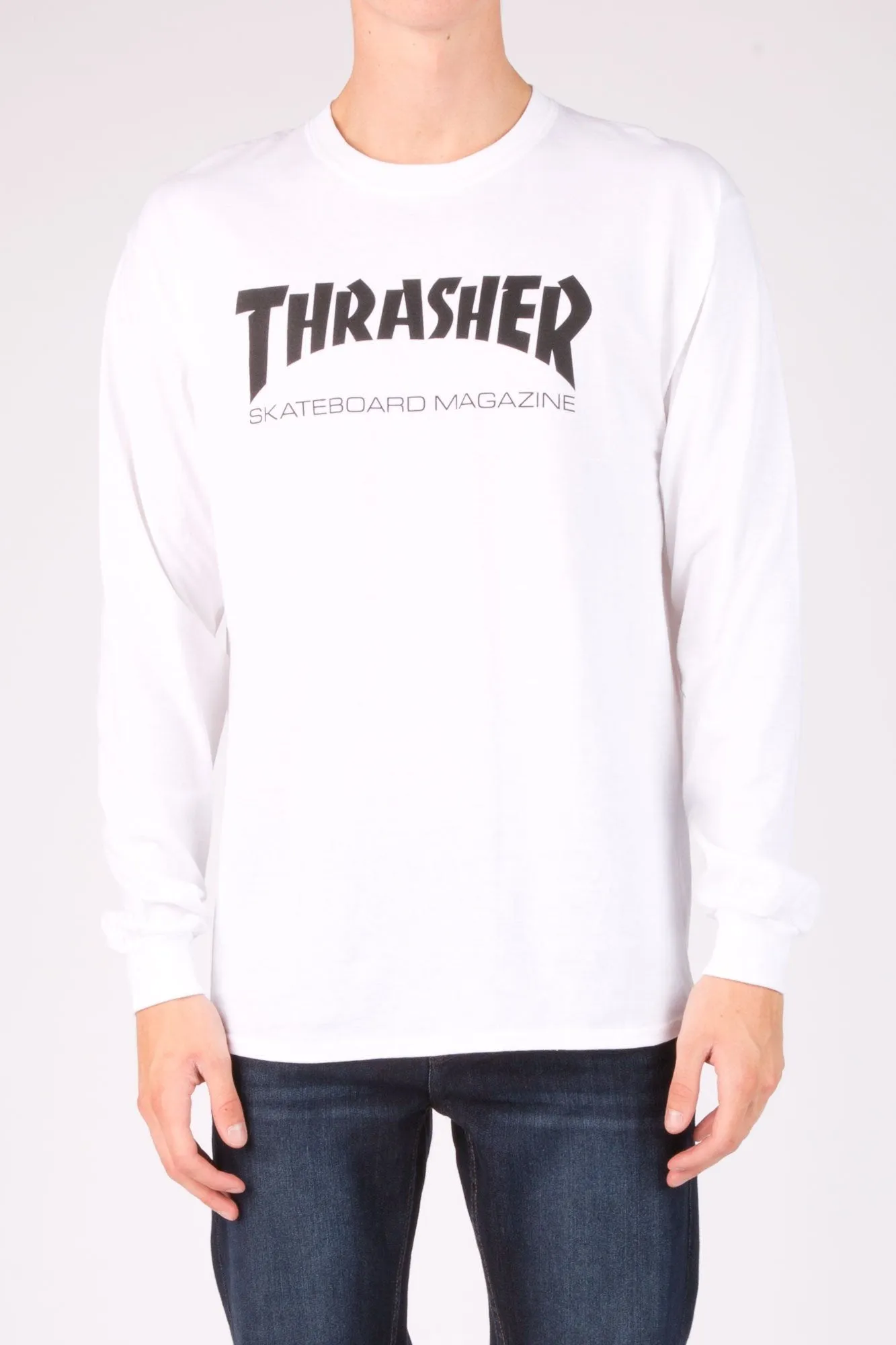 Thrasher Guys White Skate Mag Long Sleeve Tee