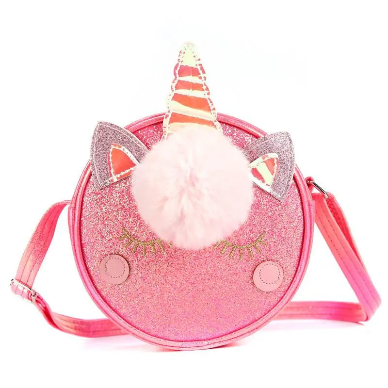 Unicorn Shape Pompon Decor Crossbody Bags